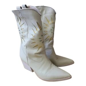 Golo, Mae, Western Boot, Size 9,Cream
